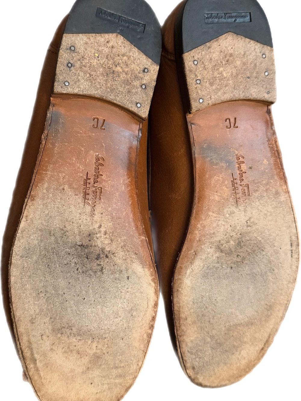 Women’s Salvatore Ferragamo Cognac Leather Bit-Detail Loafers size 7c - Picture 7 of 7